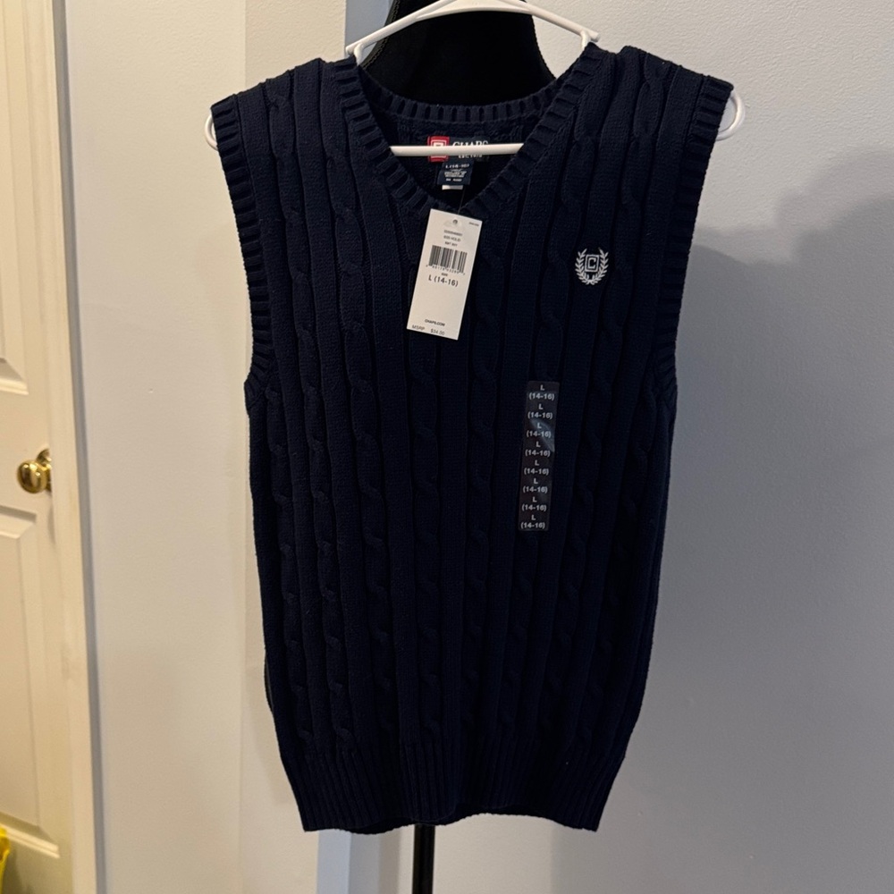 Chaps Navy Cable Knit Sweater Vest